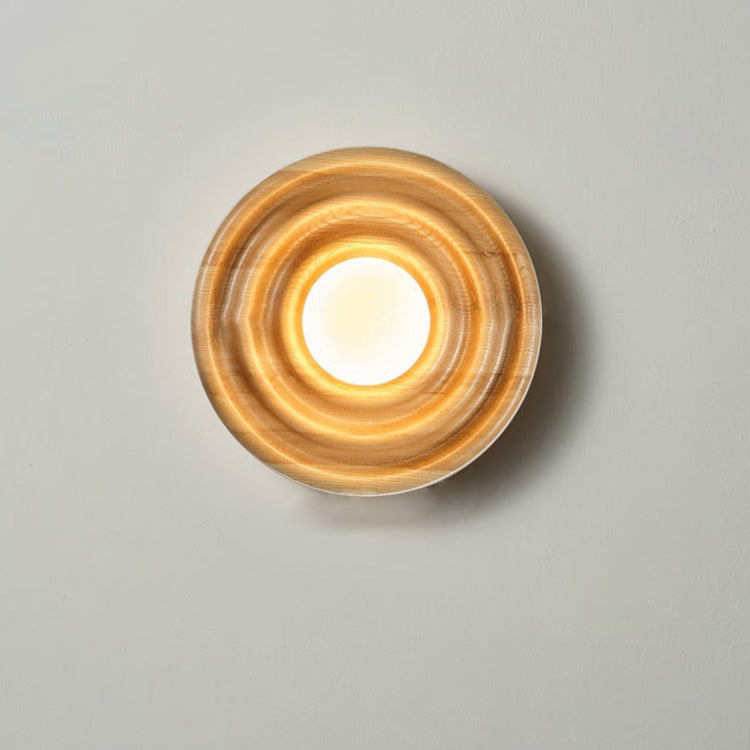 Japanese Ring Glass Ball Shade 1-Light Wall Sconce Lamp