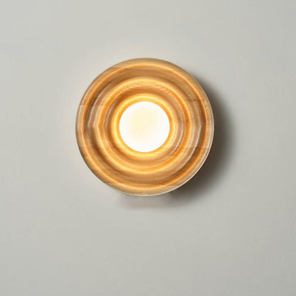 Japanese Ring Glass Ball Shade 1-Light Wall Sconce Lamp