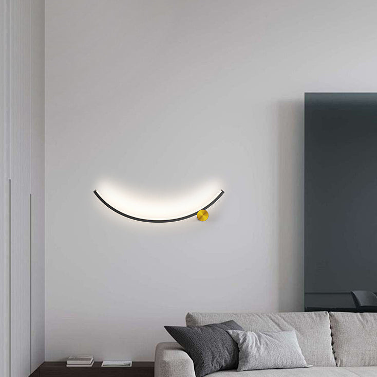 Minimalist Arc Aluminum Strip Acrylic LED Wall Sconce Lamp