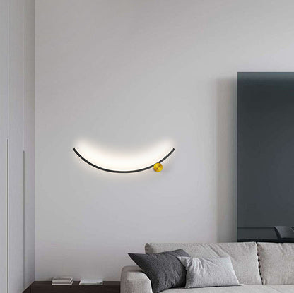 Minimalist Arc Aluminum Strip Acrylic LED Wall Sconce Lamp