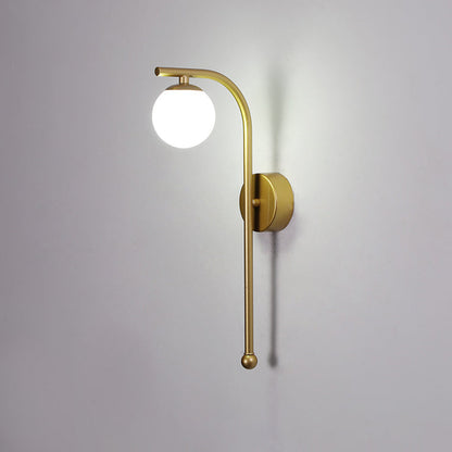 Acrylic Shade Iron Aluminum 1-Light Wall Sconce Lamp