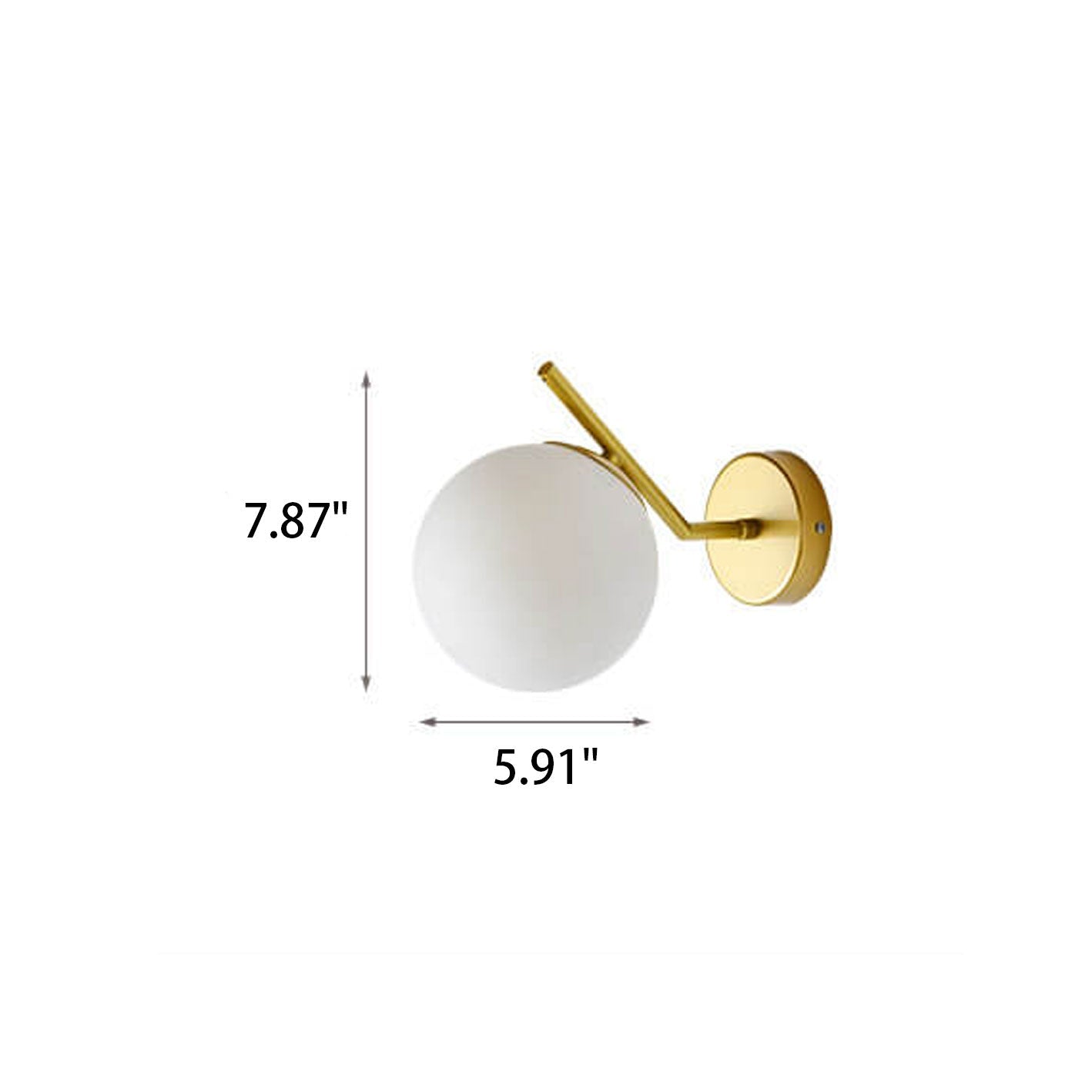 Minimalist Glass Ball Curve Lamp Arm 1-Light Wall Sconce