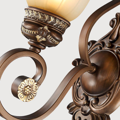 Iron Glass Flower Shape 1-Light Wall Sconce Lamp