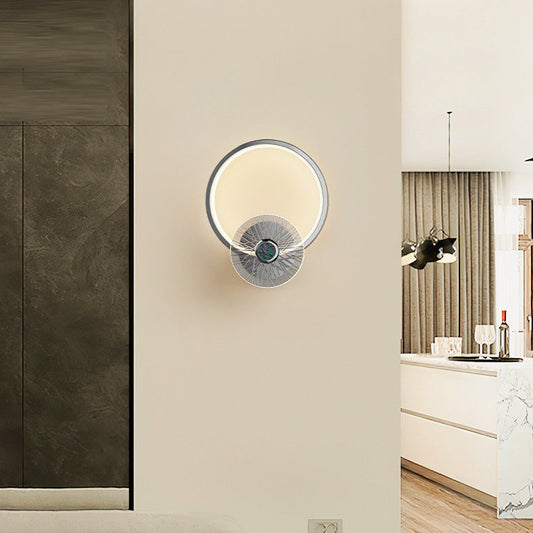 Geometric Semi-circle Acrylic Hardware LED Wall Sconce Lamp