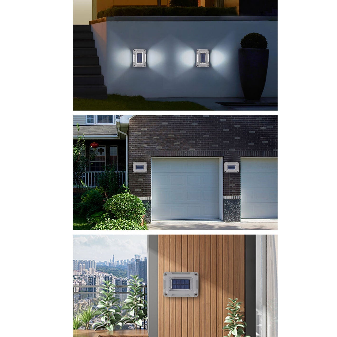 Solar Garden Bidirectional Lighting Wall Sconce Lamp