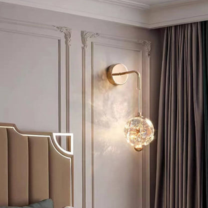 Modern Luxury Orb Hardware Crystal LED Wall Sconce Lamp