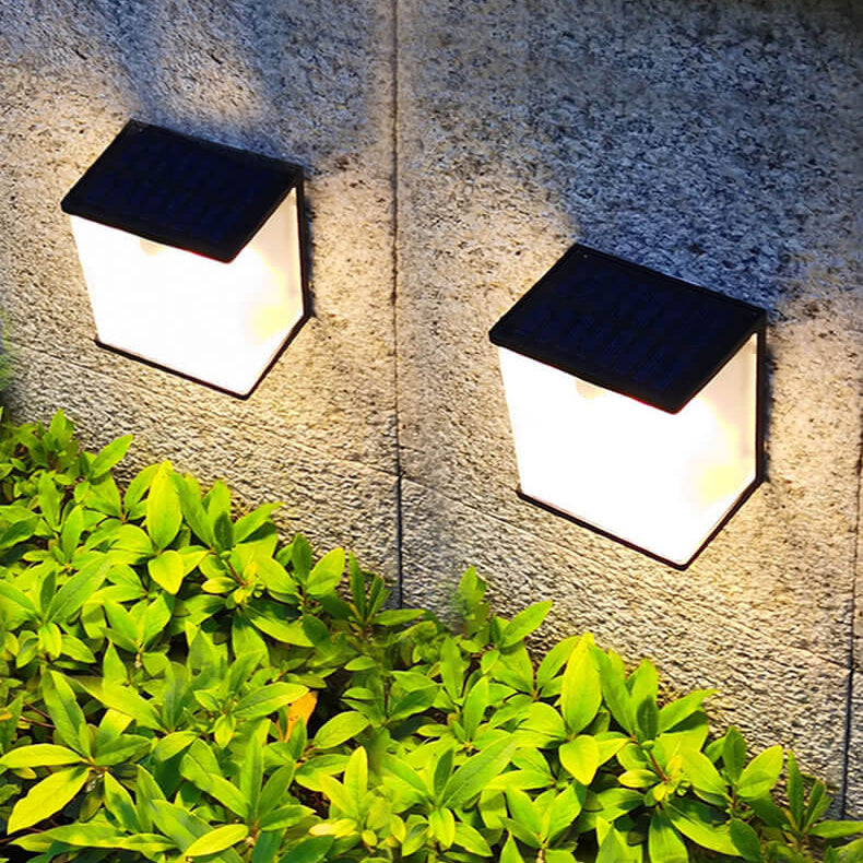 Solar Box Design LED Outdoor Decoration Wall Sconce Lamp