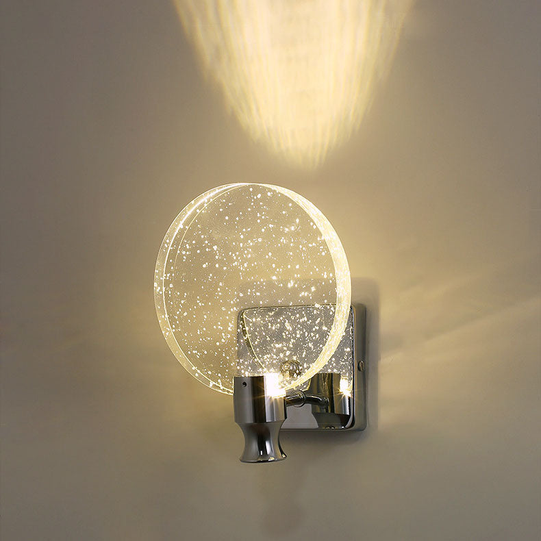 Round Bubble Crystal Aluminum Iron LED Wall Sconce Lamp