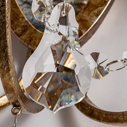Tall Sconce Iron Crystal 3-Light Wall Sconce Lamp