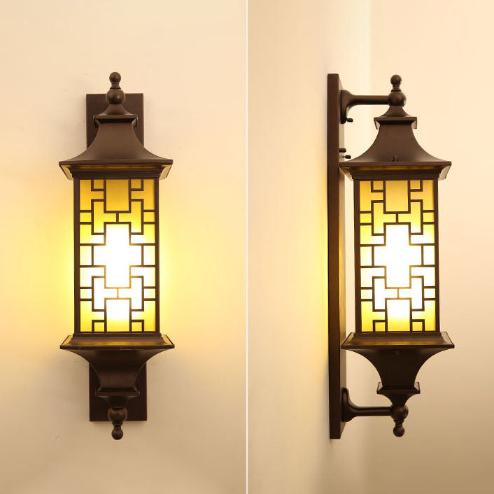 Chinese Cage Waterproof 1-Light Outdoor Wall Sconce Lamp
