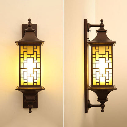 Chinese Cage Waterproof 1-Light Outdoor Wall Sconce Lamp