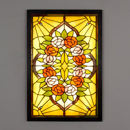 Tiffany Rose Pattern Mural Design LED Wall Sconce Lamp