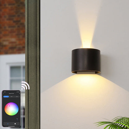 Aluminum APP Dimming Waterproof LED Wall Sconce Lamp