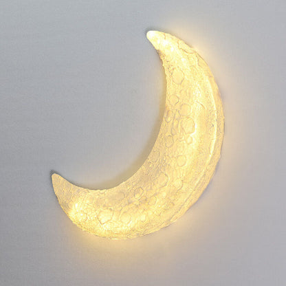 Outdoor Moon Shape Resin LED Rainproof Wall Sconce Lamp