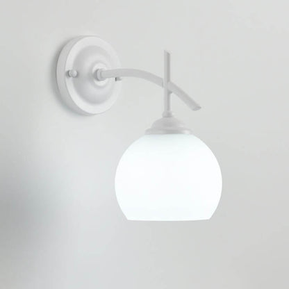 Modern Art Deco Round Glass Metal 1-Light Wall Sconce Lamp