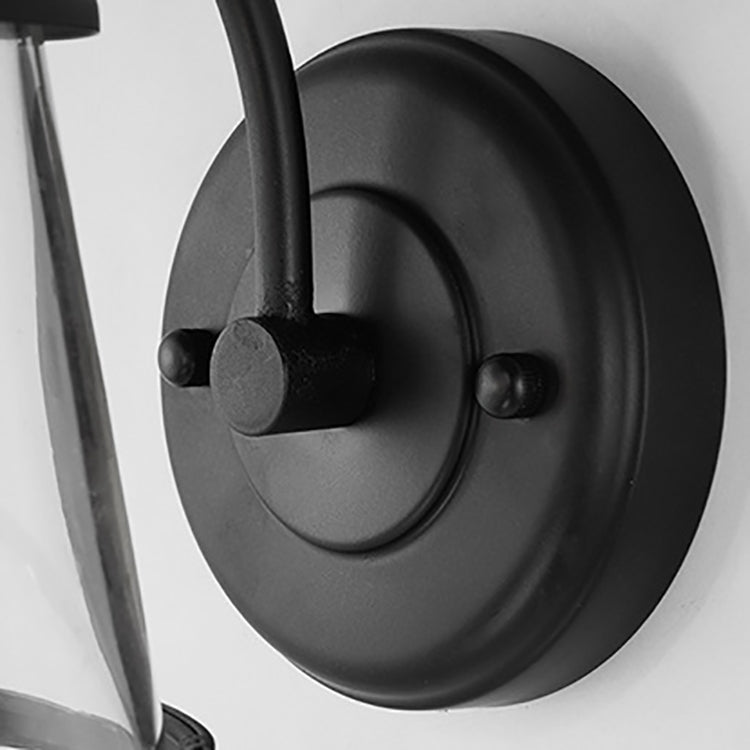Iron Glass Round Shade 1-Light Waterproof Wall Sconce Lamp