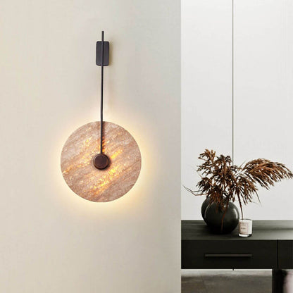 Scandinavian Iron Yellow Travertine LED Wall Sconce Lamp
