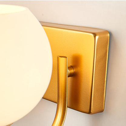 Simplicity Iron Glass Ball 1/2 Light Wall Sconce Lamp