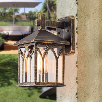Waterproof Aluminum Glass Cubic 1-Light Wall Sconce Lamp