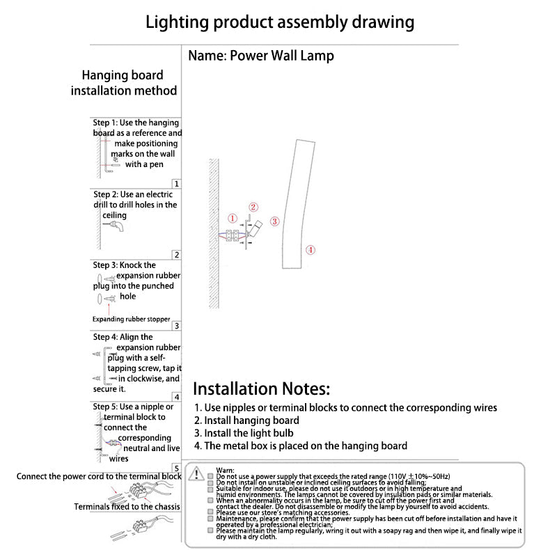 Minimalist Rectangular Curved Iron 1-Light Wall Sconce Lamp