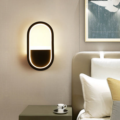 Iron Silicone Elliptical Circular Arc LED Wall Sconce Lamp