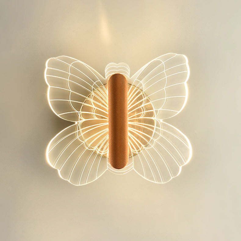 Luxury Hardware Acrylic Butterfly LED Wall Sconce Lamp