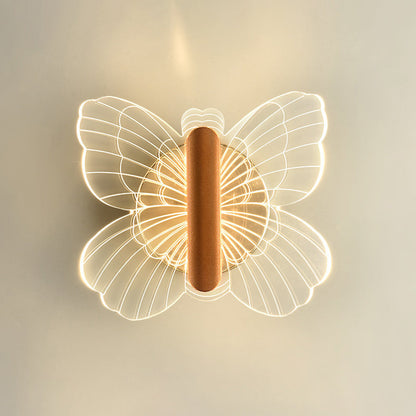 Luxury Hardware Acrylic Butterfly LED Wall Sconce Lamp