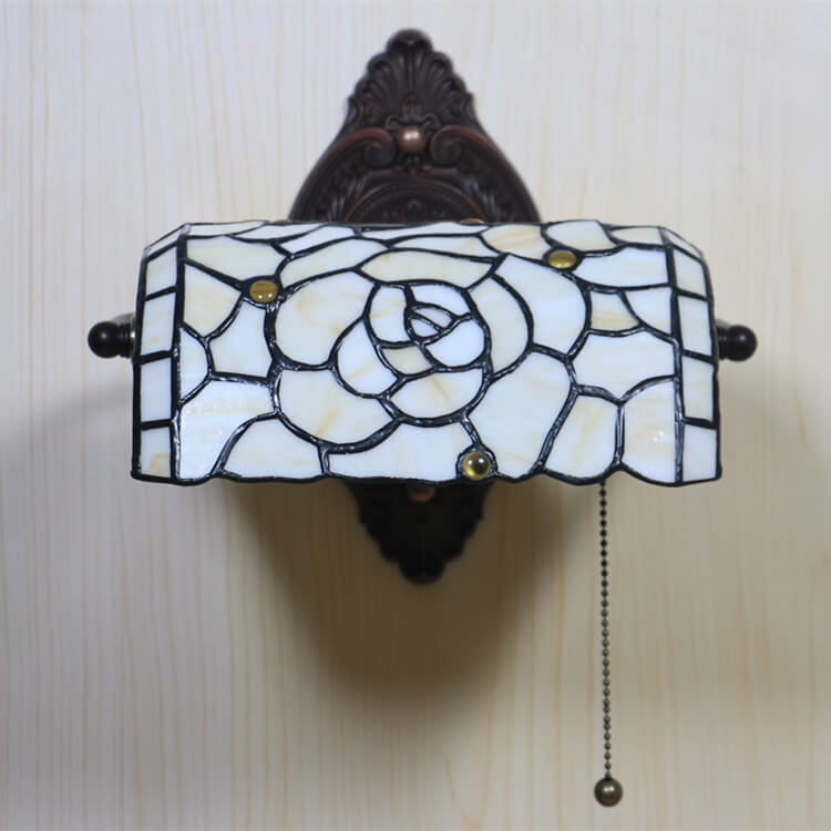 Tiffany Floral Stained Glass 1-Light Wall Sconce Lamp