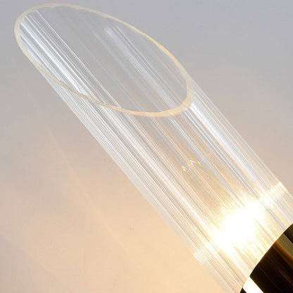 Stainless Steel Glass Column 2-Light Wall Sconce Lamp