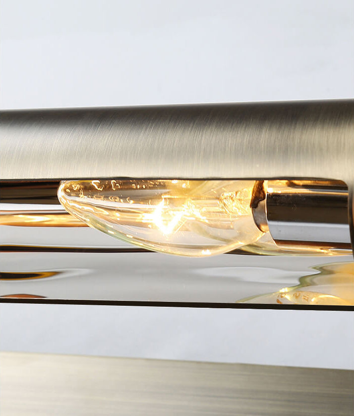Bronze Column Bar 1-Light Mirror Front Wall Sconce Lamp