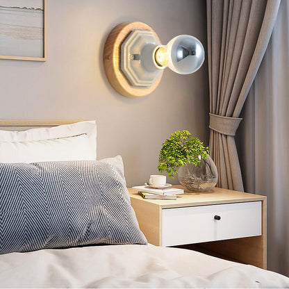 Iron Ceramic Base Ambient Light 1-Light Wall Sconce Lamp