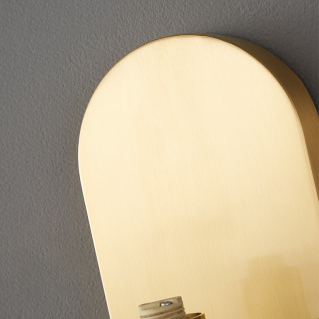 Nordic Oval Orb Copper Glass 1-Light Wall Sconce Lamp