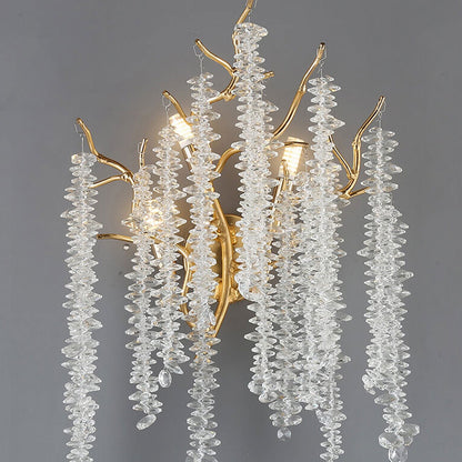 Light Luxury Tree Branch Crystal 3-Light Wall Sconce Lamp
