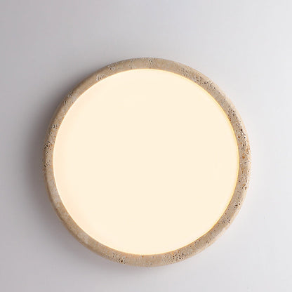 Japanese Travertine Acrylic LED Flush Mount Ceiling Light