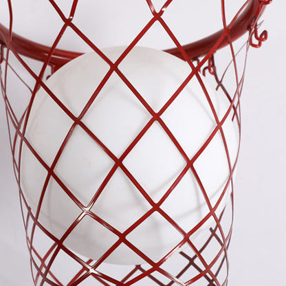 Deco Iron Glass Basketball Hoop 1-Light Wall Sconce Lamp