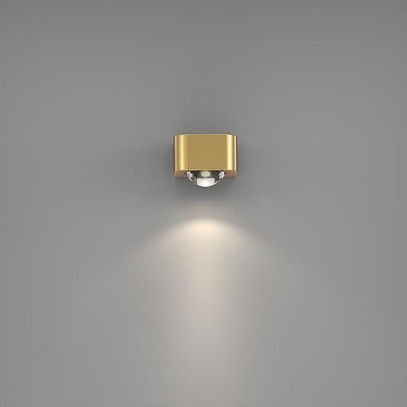 Copper Cuboid Up And Down Luminous LED Wall Sconce Lamp