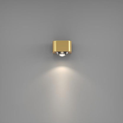 Copper Cuboid Up And Down Luminous LED Wall Sconce Lamp