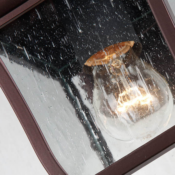 Retro Aluminum Alloy Glass 1-Light Outdoor Wall Sconce Lamp