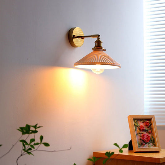 Japanese Semicircular Strip Ball 1-Light Wall Sconce Lamp