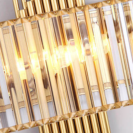 Light Luxury Crystal Square Strip 2-Light Wall Sconce Lamp