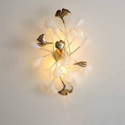Ginkgo Iron Plastic Porcelain 2/3 Light Wall Sconce Lamp