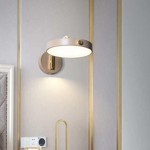 Macaron Color Round Head Iron Acrylic LED Wall Sconce Lamp