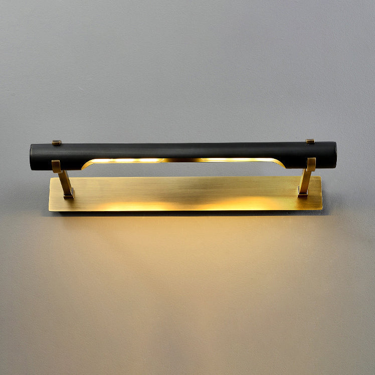 Antique Brass Strip 2-Light Mirror Front Wall Sconce Lamp