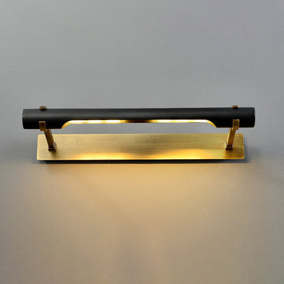 Antique Brass Strip 2-Light Mirror Front Wall Sconce Lamp