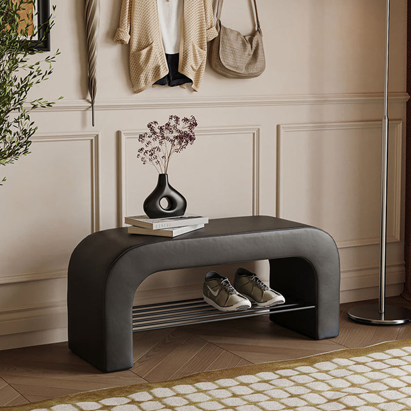 Modern Fabric Iron Bench