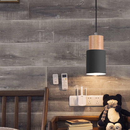 Nordic Macaron Cylinder Aluminum 1-Light LED Pendant