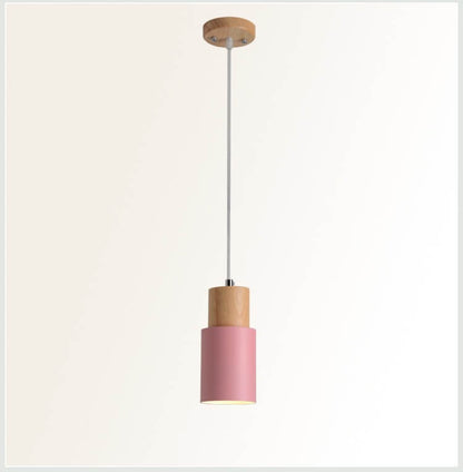 Nordic Macaron Cylinder Aluminum 1-Light LED Pendant