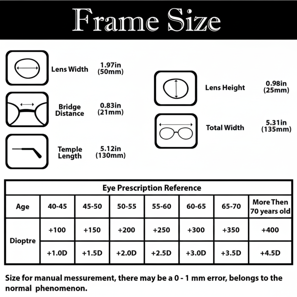 Foldable Reading Glasses with Case