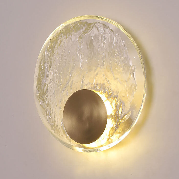 Modern Luxury Round Glass Copper LED Wall Sconce Lamp
