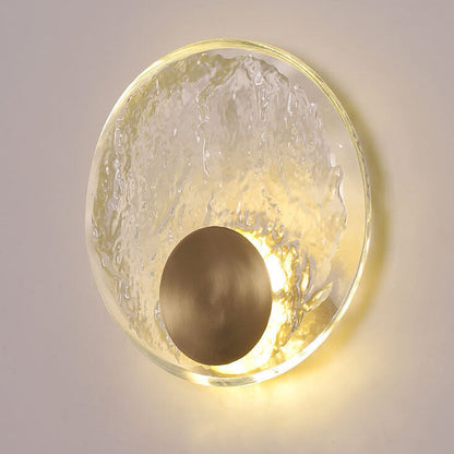 Modern Luxury Round Glass Copper LED Wall Sconce Lamp